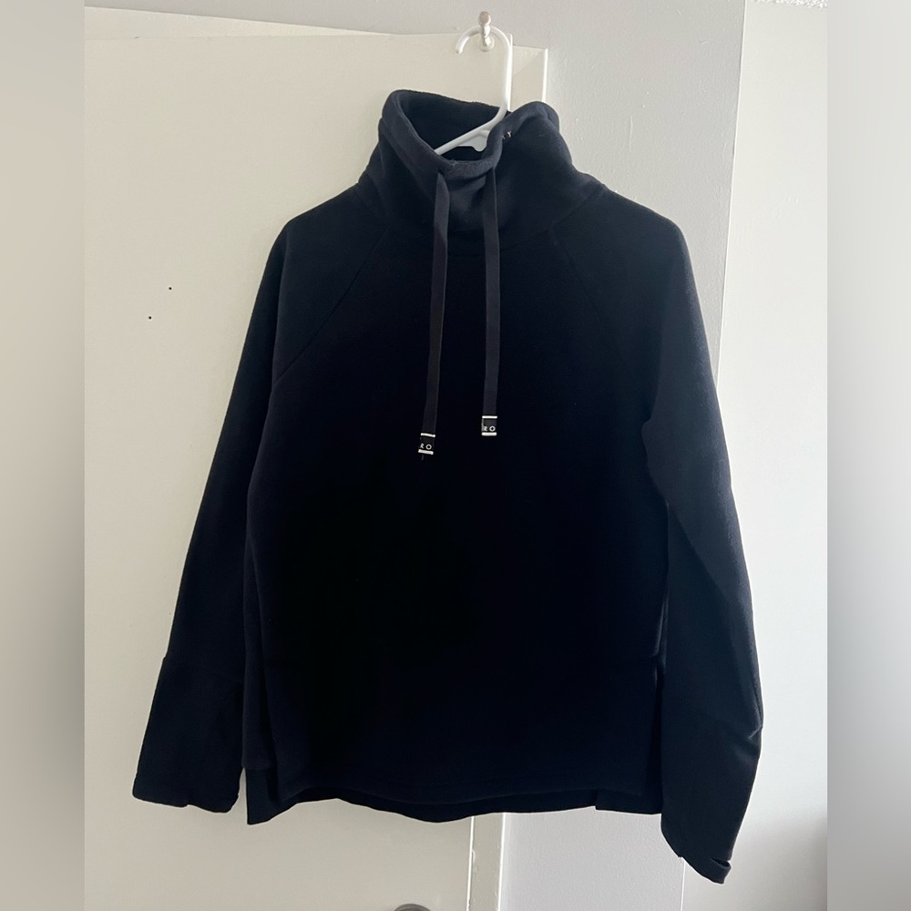 Black, Roxy, fleece thermal turtle neck sweater. Meant for layering.